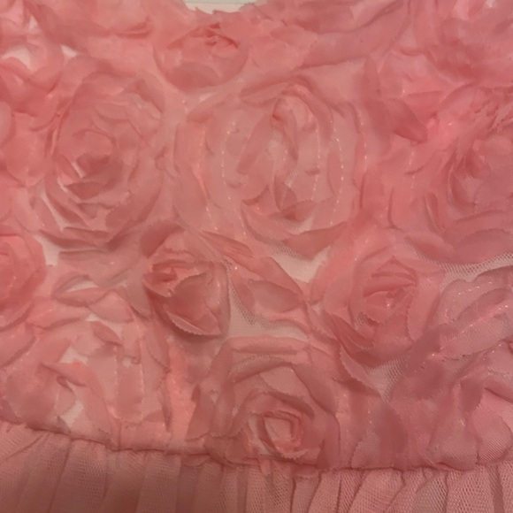 Elegant Pink Rosette Kids Dress - Picture 2 of 5